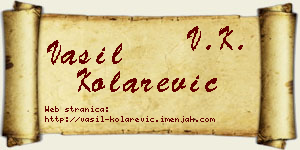 Vasil Kolarević vizit kartica